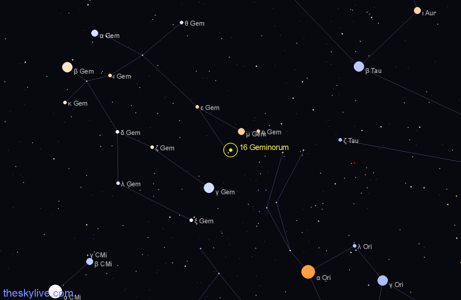 Finder chart 16 Geminorum star