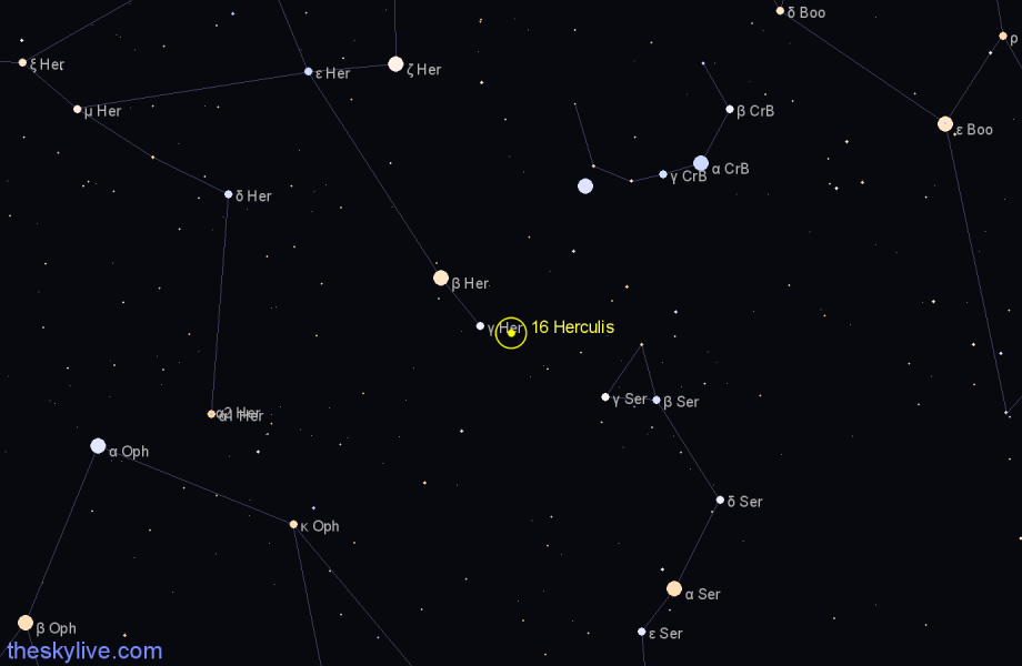 Finder chart 16 Herculis star