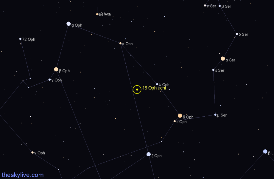 Finder chart 16 Ophiuchi star