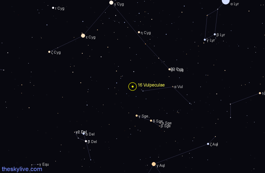Finder chart 16 Vulpeculae star