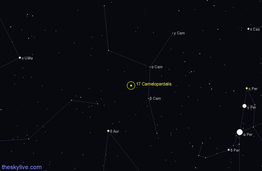 Finder chart 17 Camelopardalis star