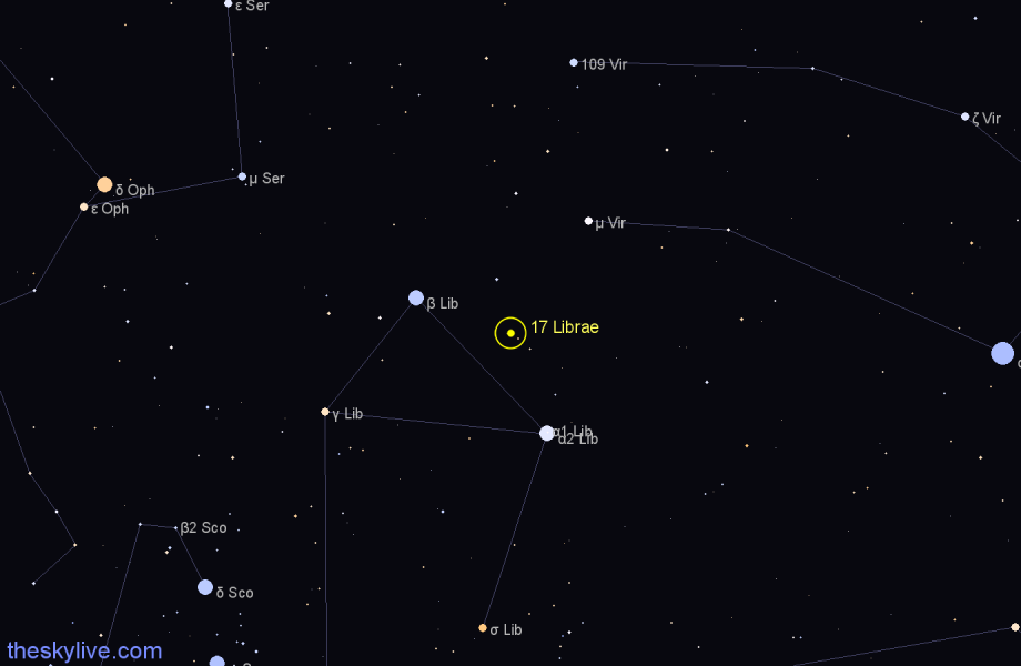 Finder chart 17 Librae star