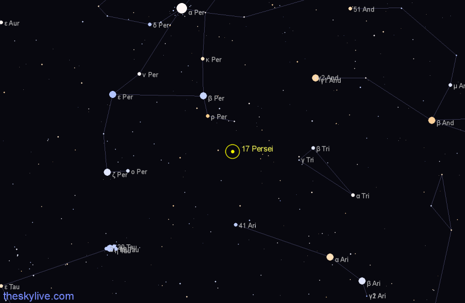 Finder chart 17 Persei star