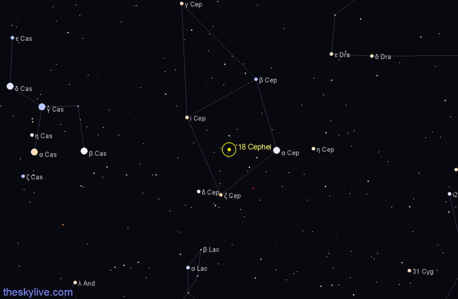 Finder chart 18 Cephei star