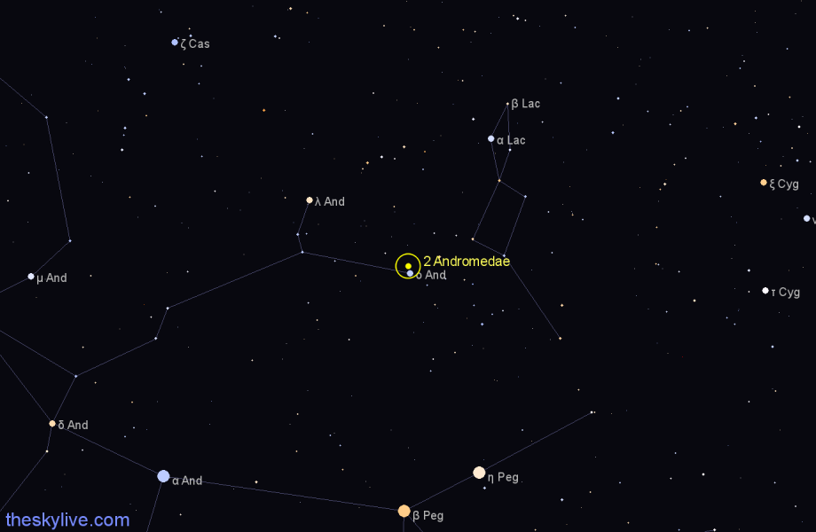 Finder chart 2 Andromedae star