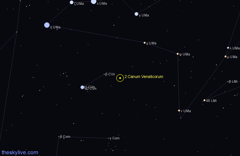 Finder chart 2 Canum Venaticorum star