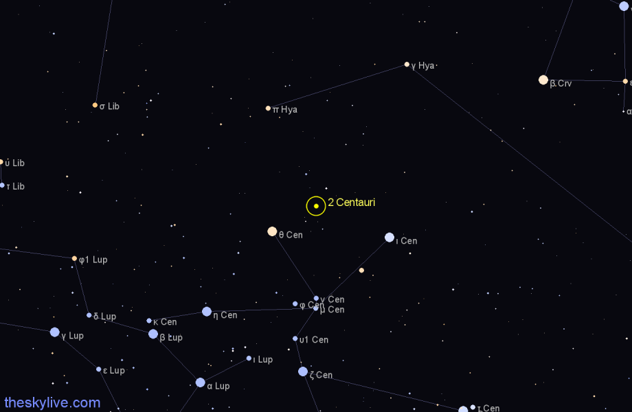 Finder chart 2 Centauri star