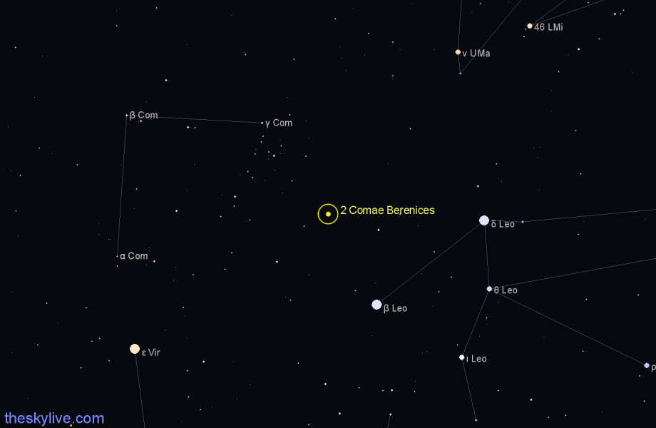 Finder chart 2 Comae Berenices star
