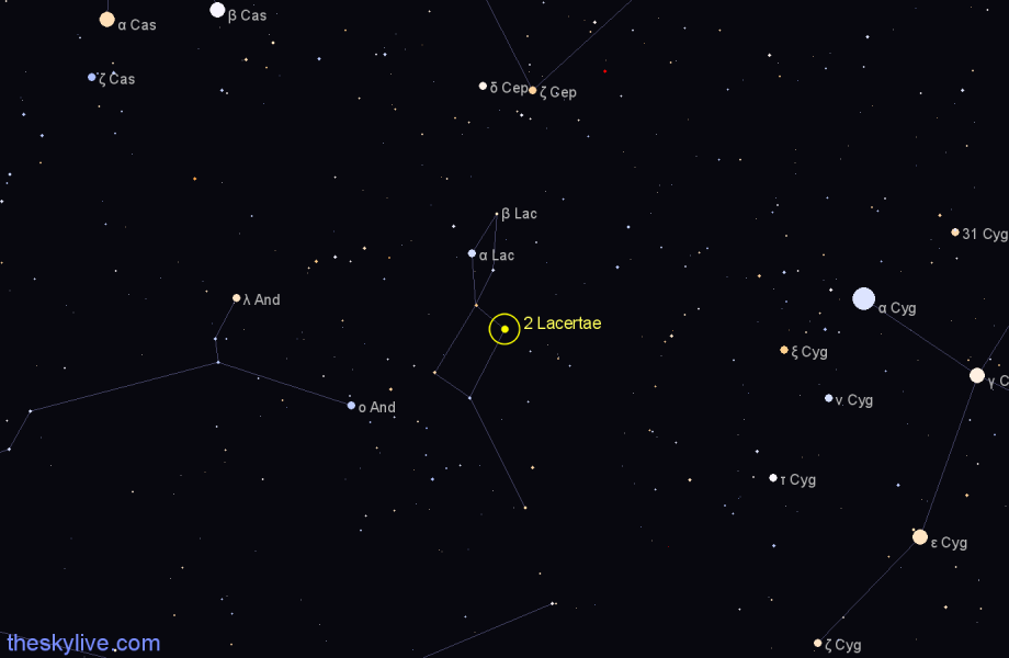Finder chart 2 Lacertae star
