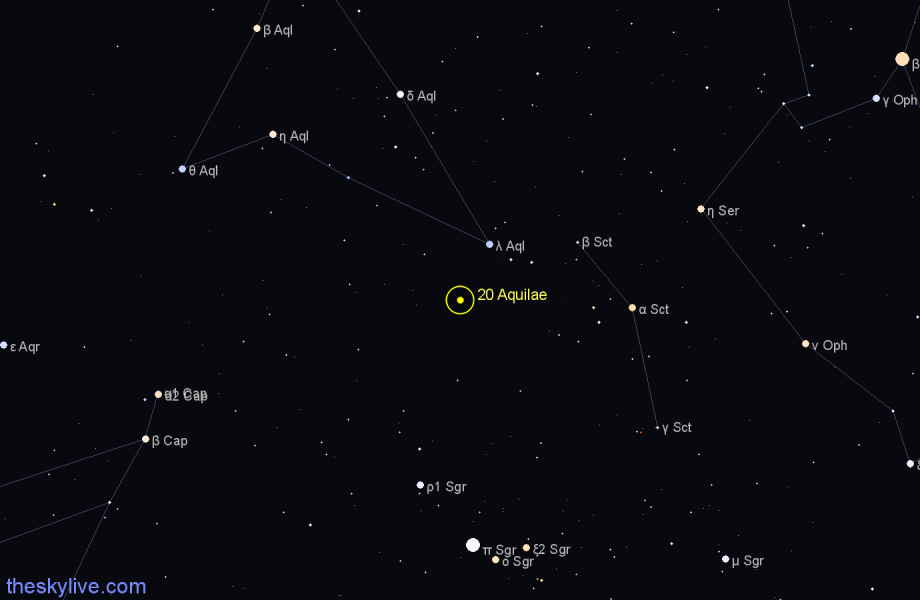 Finder chart 20 Aquilae star