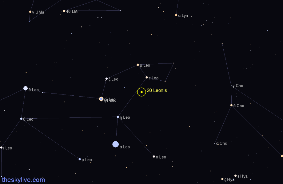 Finder chart 20 Leonis star