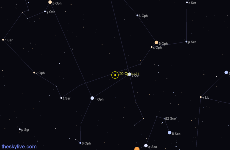 Finder chart 20 Ophiuchi star