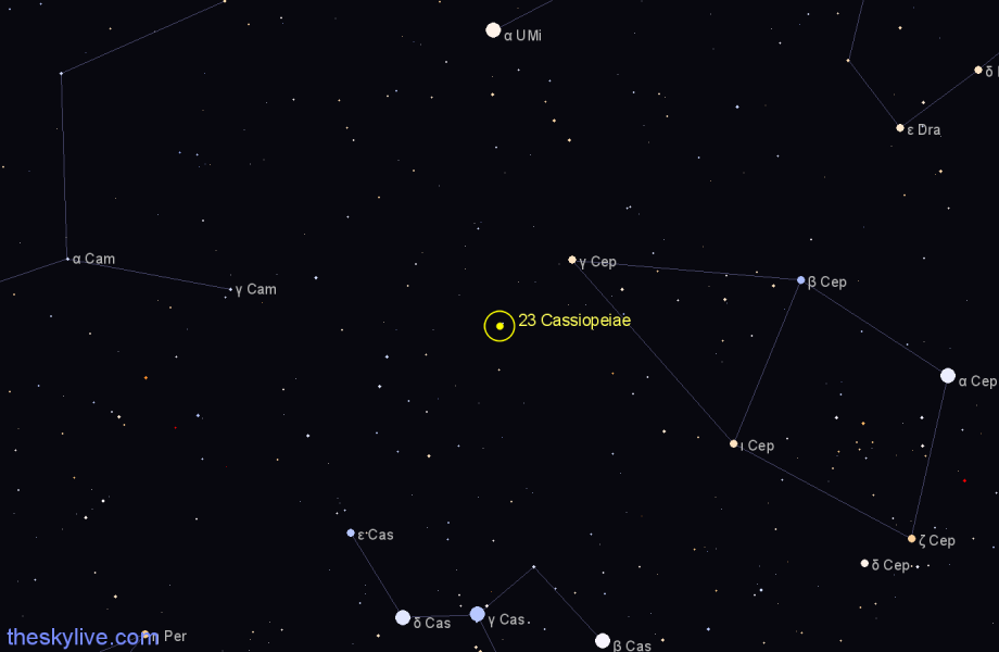 Finder chart 23 Cassiopeiae star