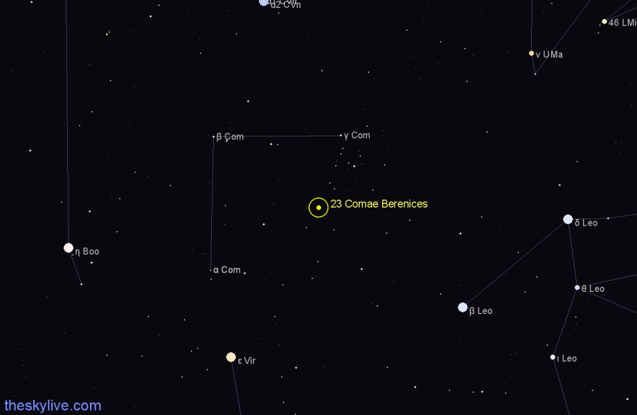 Finder chart 23 Comae Berenices star