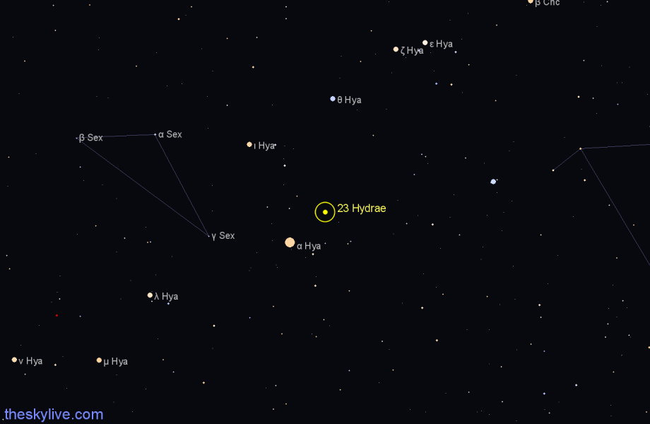 Finder chart 23 Hydrae star