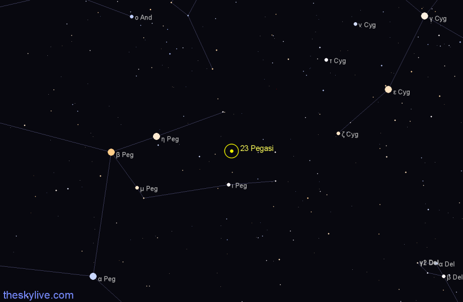 Finder chart 23 Pegasi star