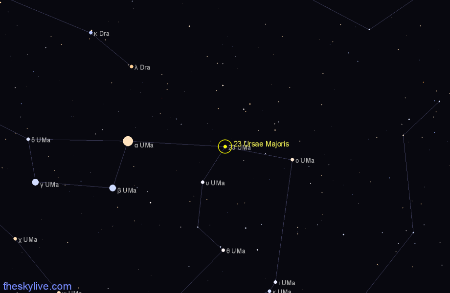 Finder chart 23 Ursae Majoris star
