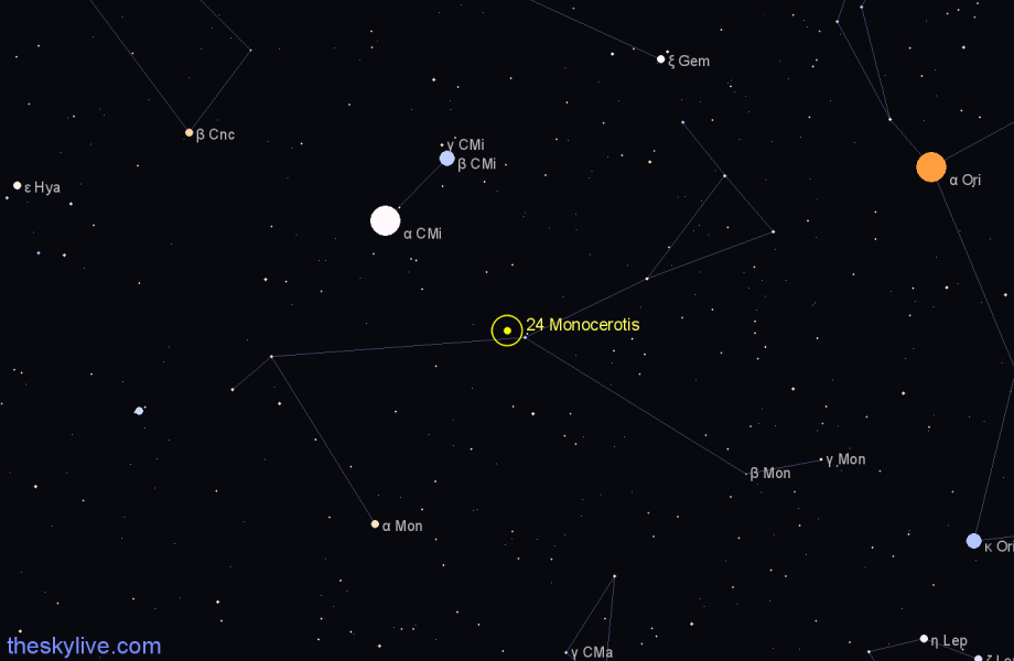 Finder chart 24 Monocerotis star
