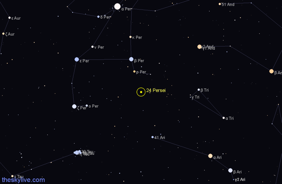 Finder chart 24 Persei star