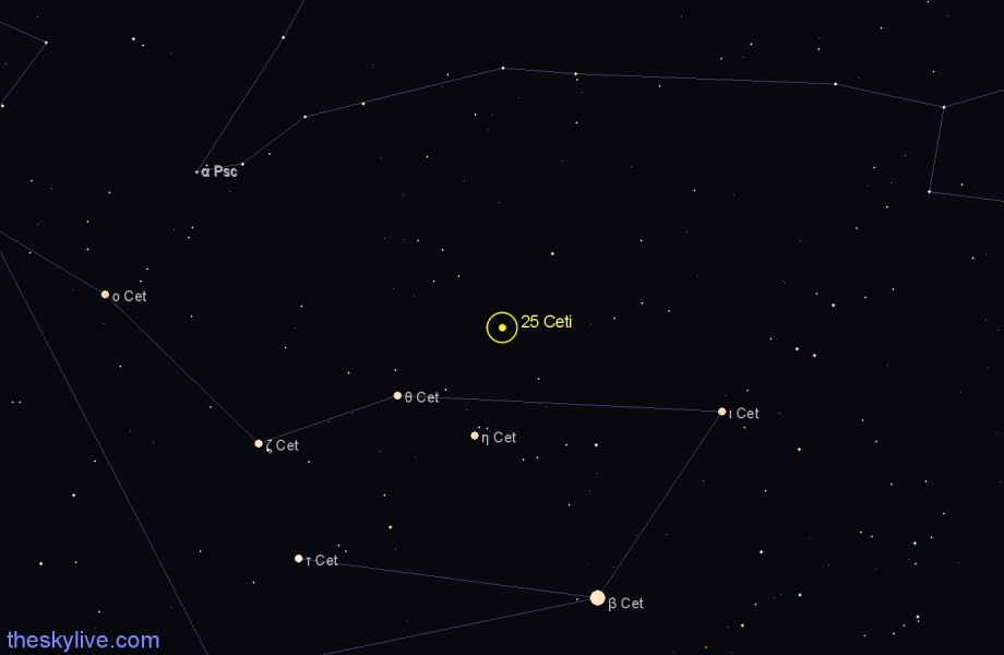 Finder chart 25 Ceti star