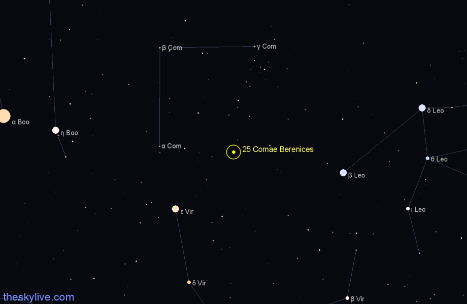 Finder chart 25 Comae Berenices star
