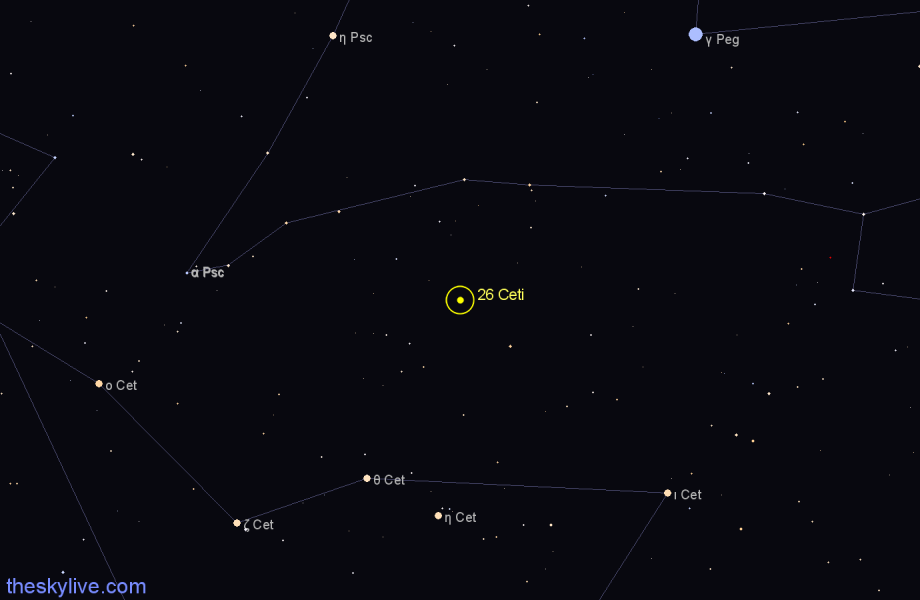 Finder chart 26 Ceti star