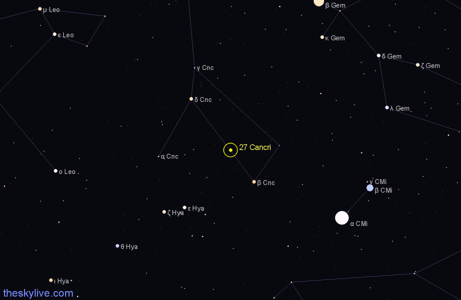 Finder chart 27 Cancri star