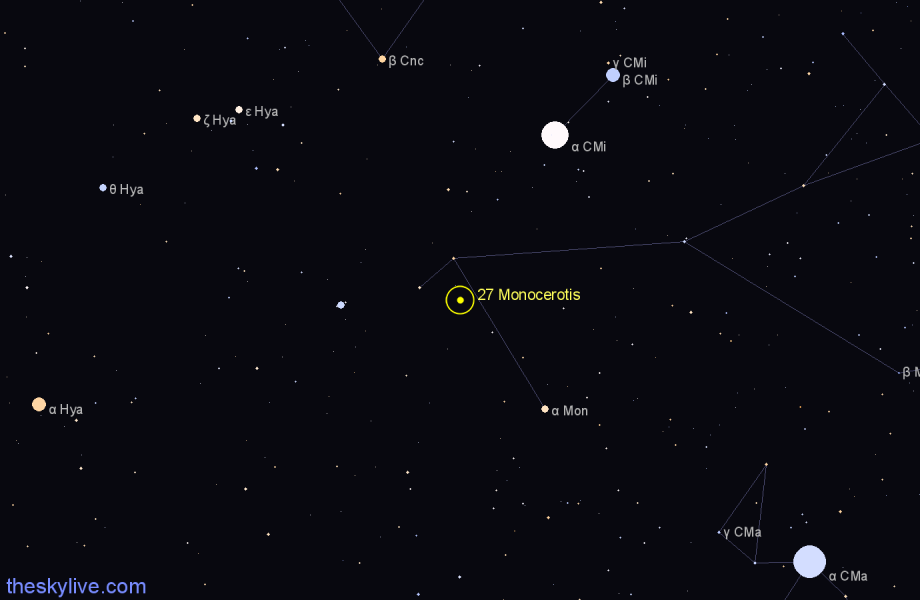 Finder chart 27 Monocerotis star