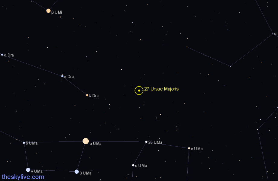 Finder chart 27 Ursae Majoris star