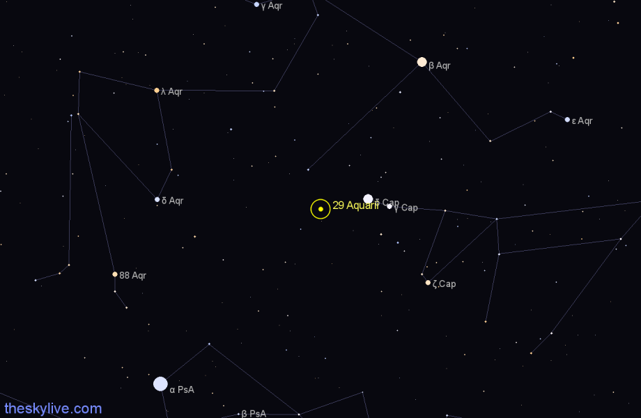 Finder chart 29 Aquarii star