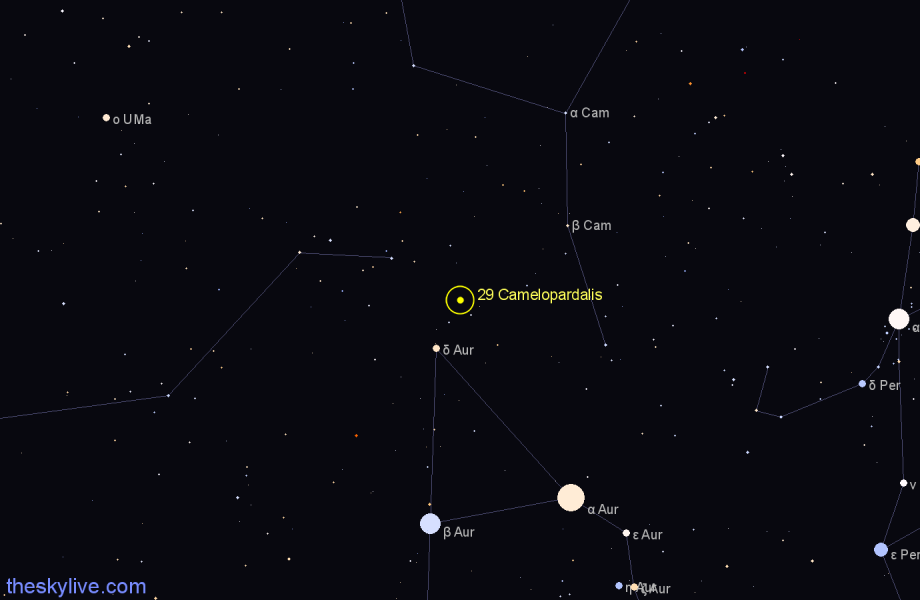 Finder chart 29 Camelopardalis star