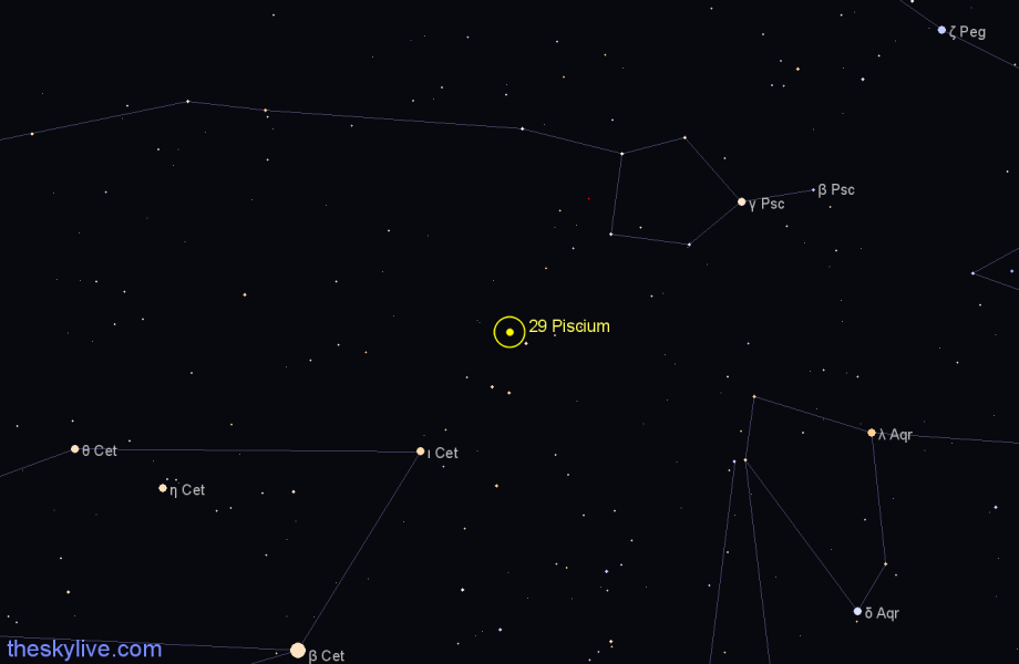 Finder chart 29 Piscium star