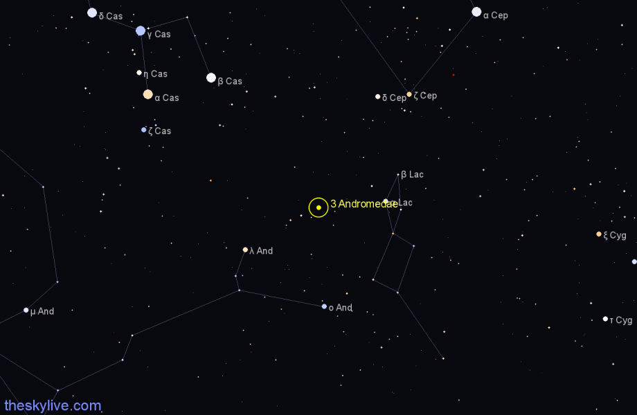 Finder chart 3 Andromedae star