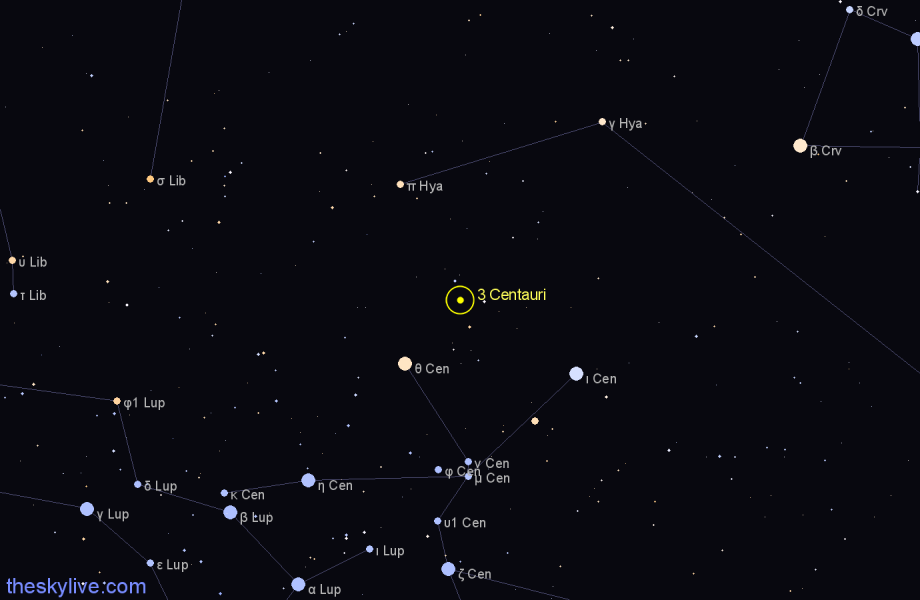 Finder chart 3 Centauri star