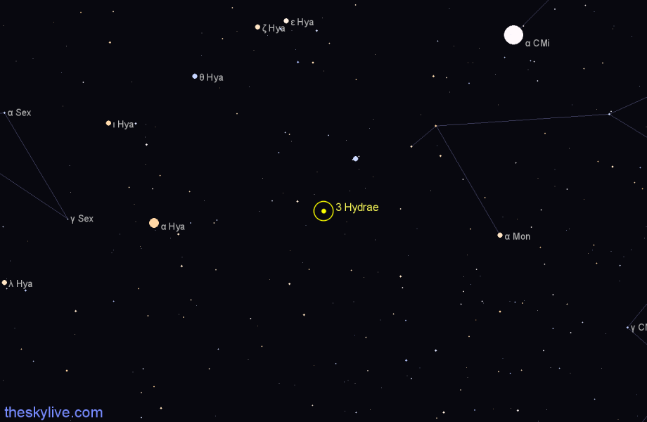Finder chart 3 Hydrae star