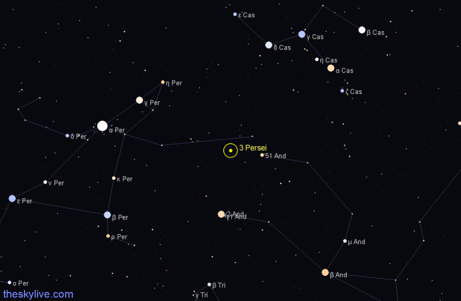 Finder chart 3 Persei star