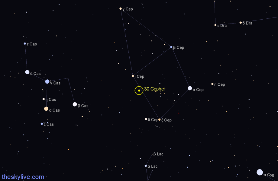 Finder chart 30 Cephei star