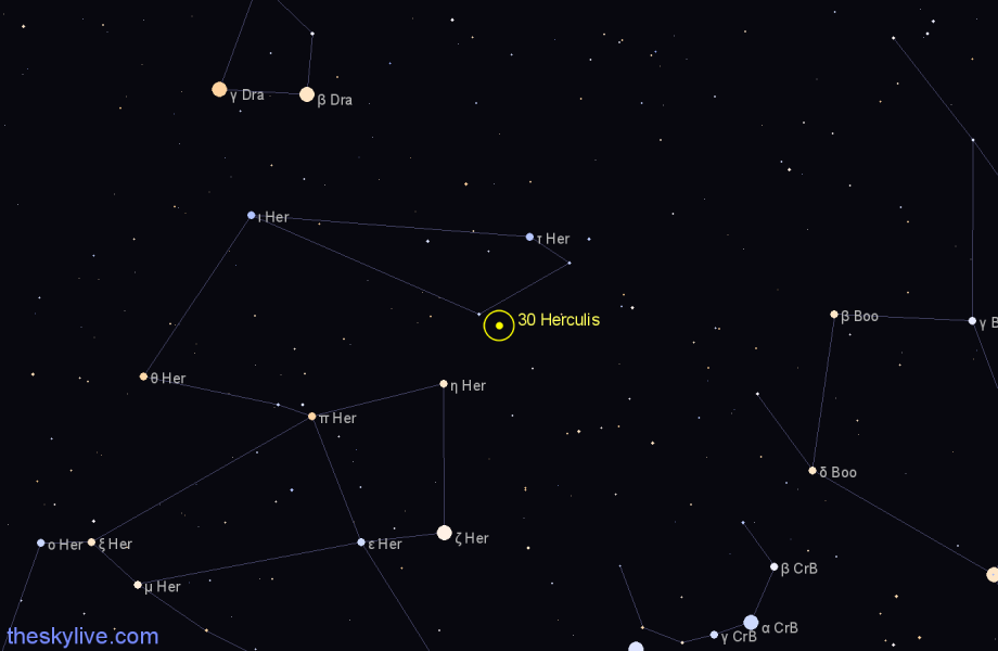 Finder chart 30 Herculis star