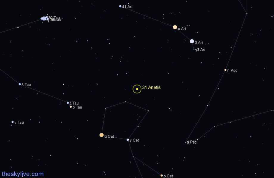 Finder chart 31 Arietis star