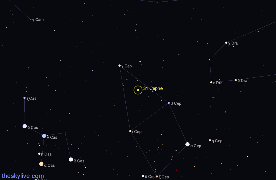 Finder chart 31 Cephei star