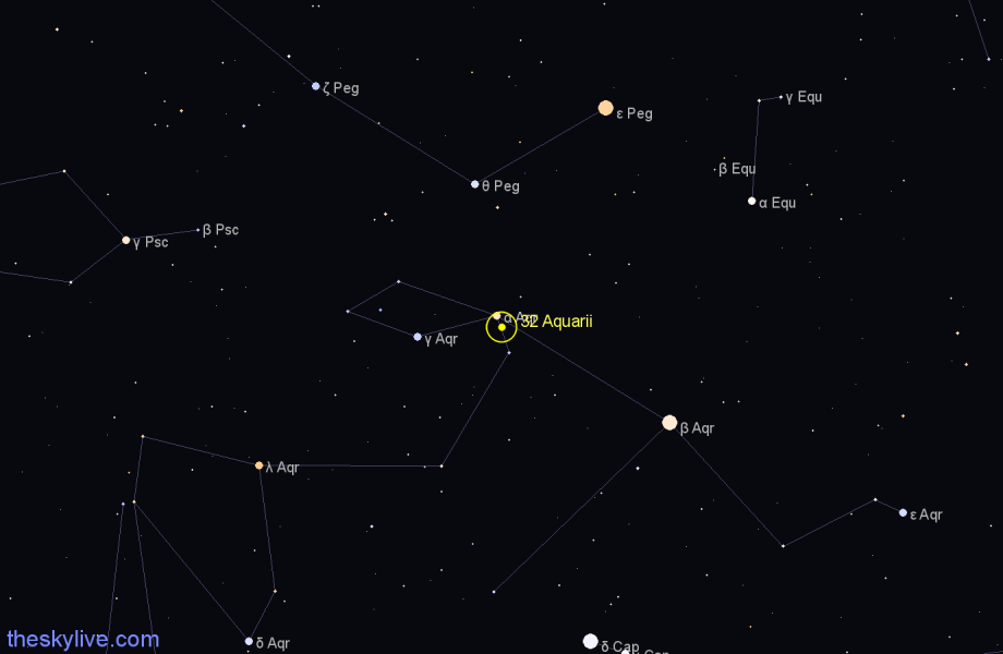Finder chart 32 Aquarii star