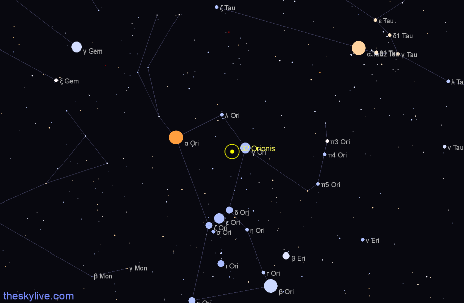 Finder chart 32 Orionis star