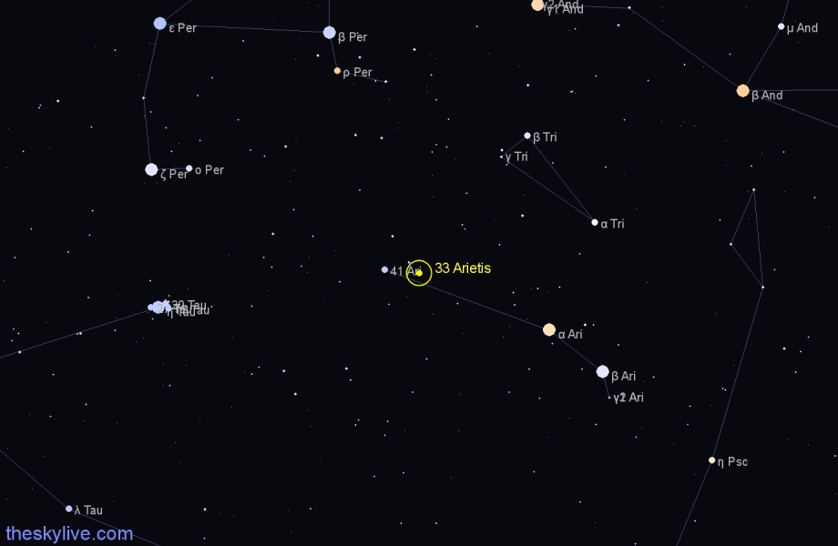 Finder chart 33 Arietis star