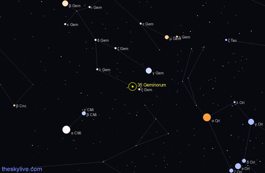 Finder chart 35 Geminorum star