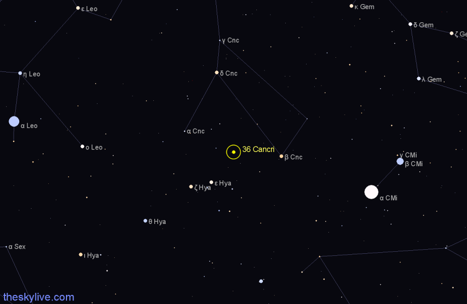 Finder chart 36 Cancri star