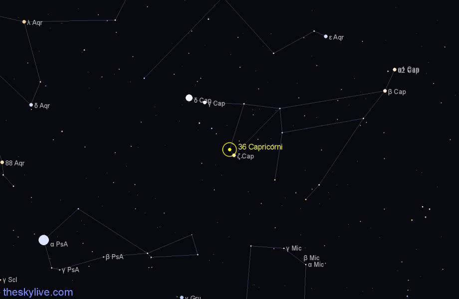 Finder chart 36 Capricorni star