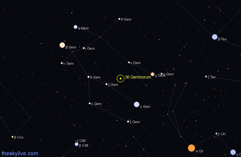 Finder chart 36 Geminorum star