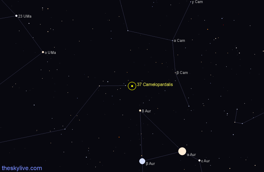 Finder chart 37 Camelopardalis star