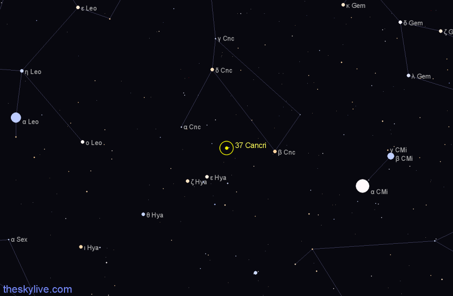 Finder chart 37 Cancri star