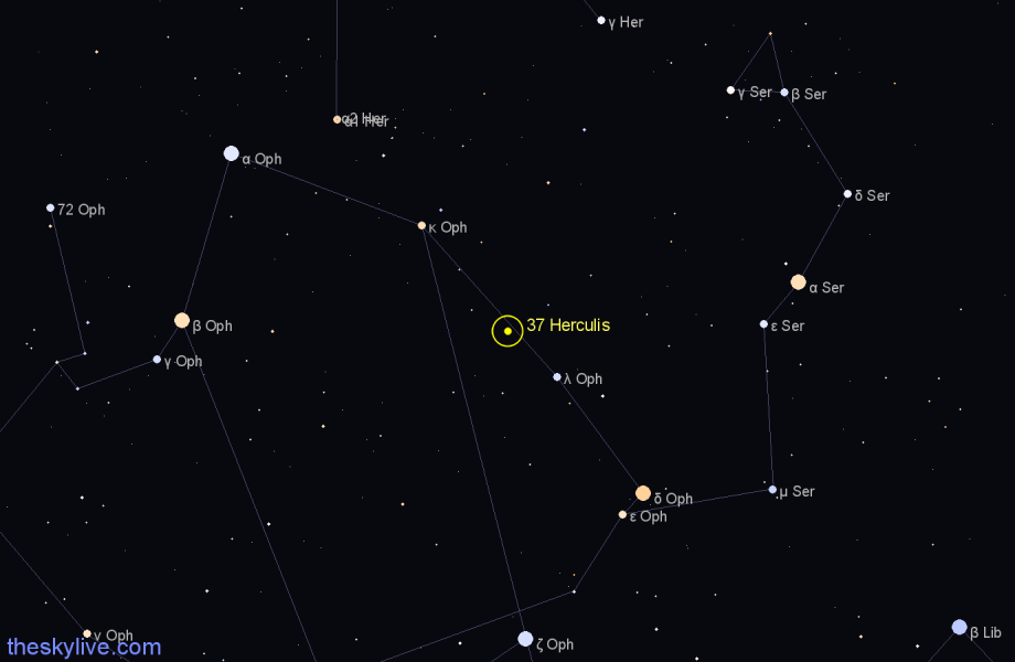 Finder chart 37 Herculis star